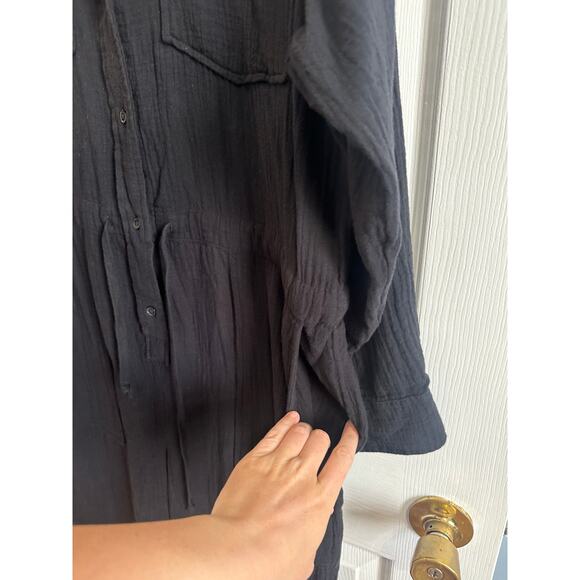 Aritzia Wilfred Orne Jumpsuit Sz M Black Gauze Cotton Great! - Picture 5 of 7
